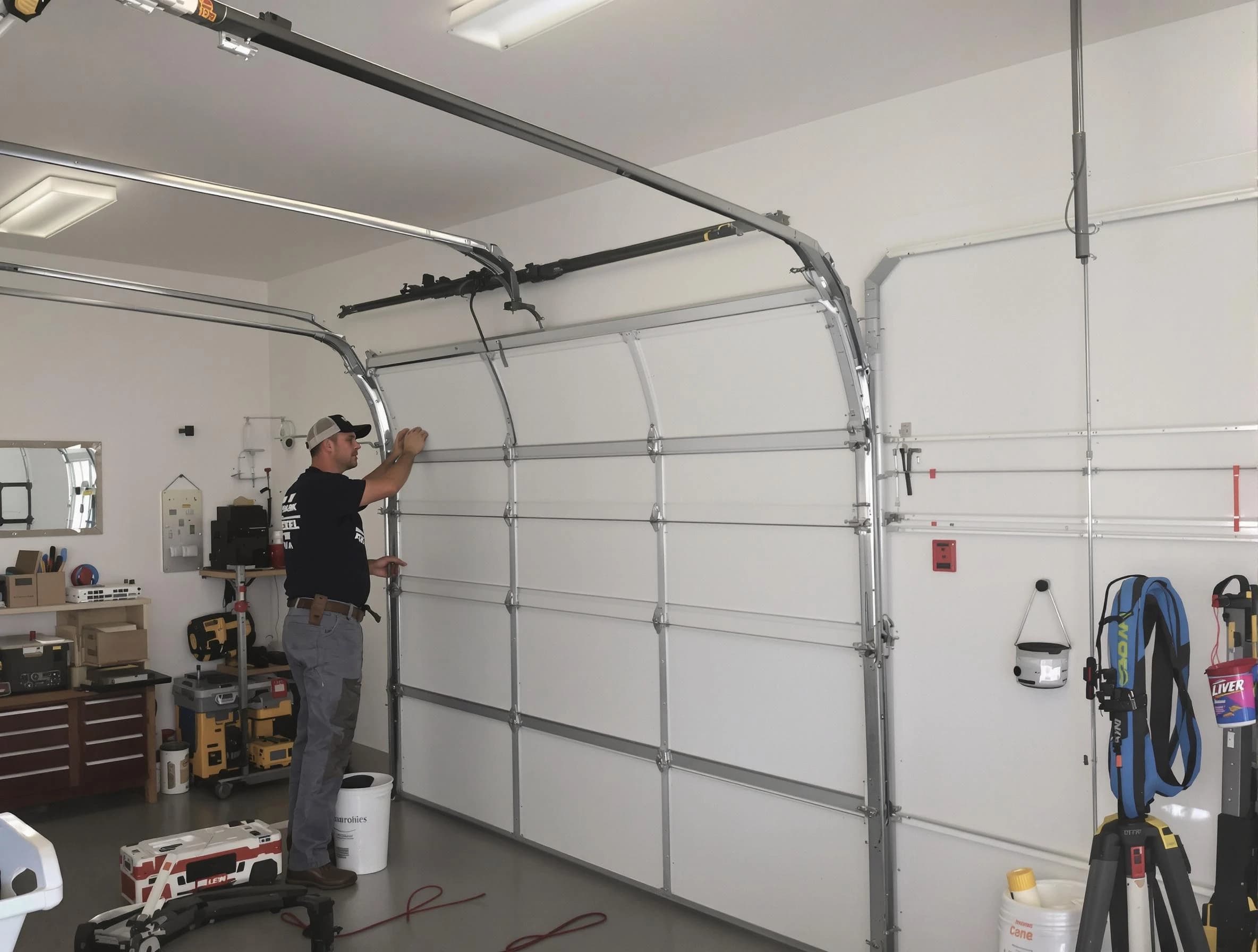 Shaler Garage Door Repair team installing new garage door in Shaler