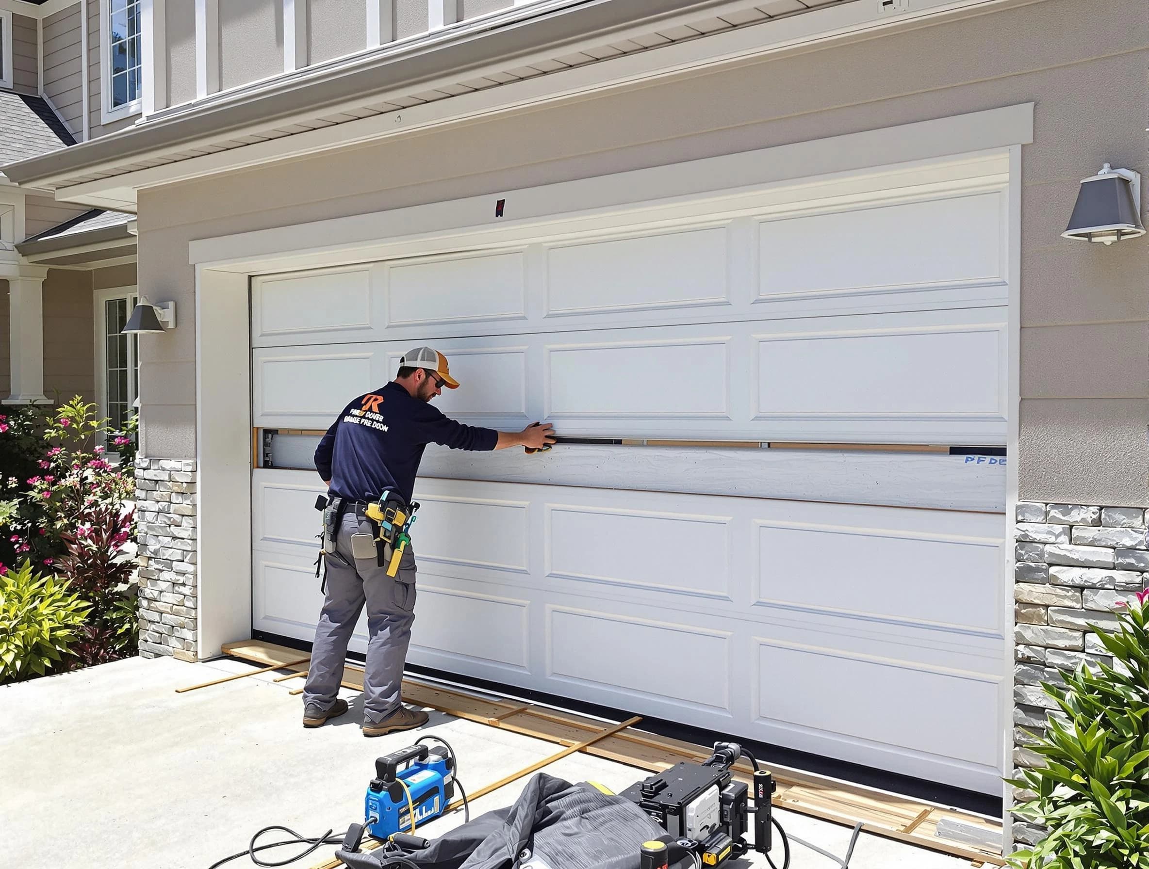 Shaler Garage Door Repair team performing complete garage door replacement at Shaler residence