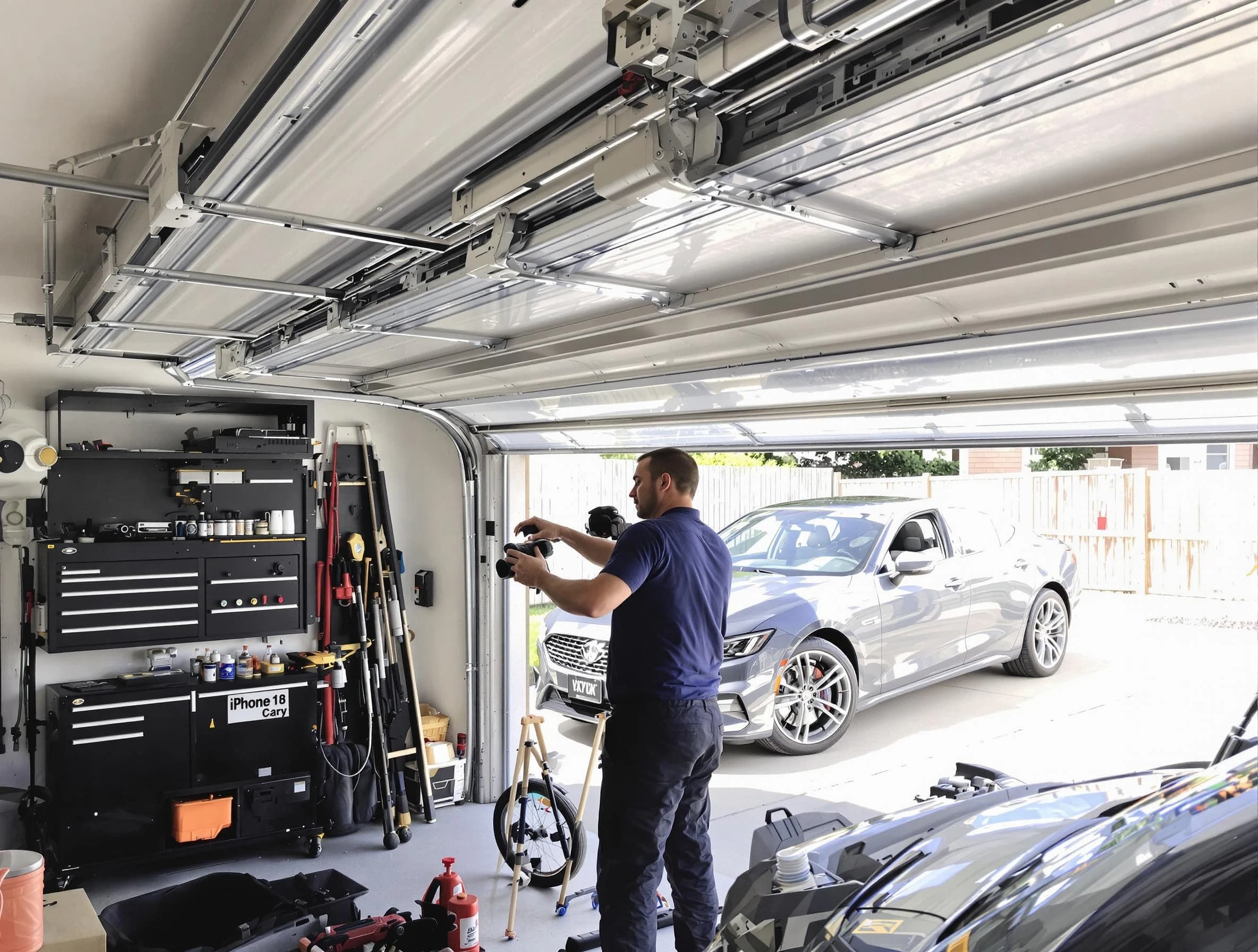 Shaler Garage Door Repair technician fixing noisy garage door in Shaler