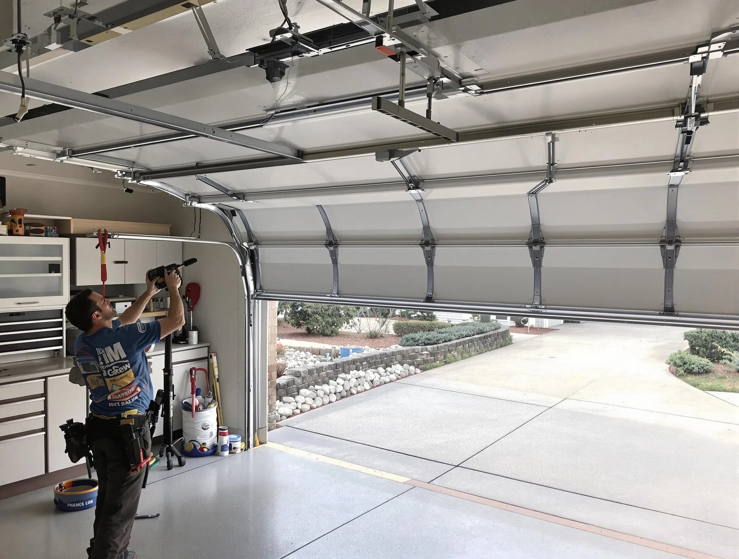 Garage door track repair service by Shaler Garage Door Repair in Shaler